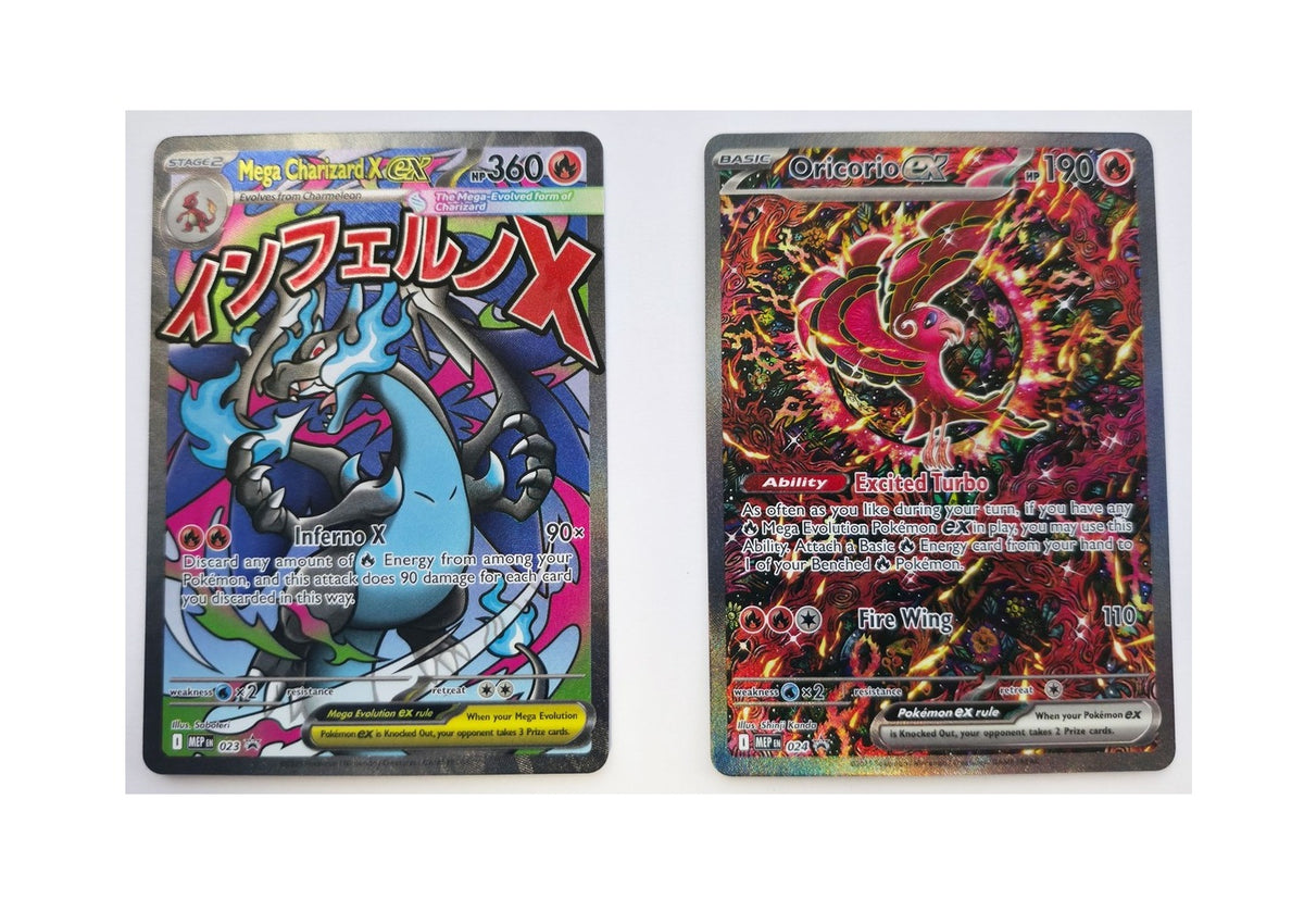 Mega Charizard X ex &amp; Oricorio ex – Sealed Promo Pack